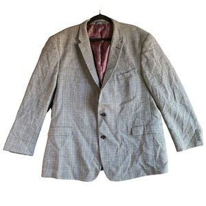 Tommy Hilfiger 100% Wool Men's L50 Plaid Blazer Sport‎ Coat Jacket